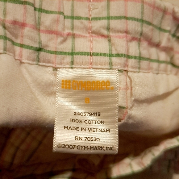 Gymboree girls size 8 white walking shorts with pink and green lines - Picture 3 of 4